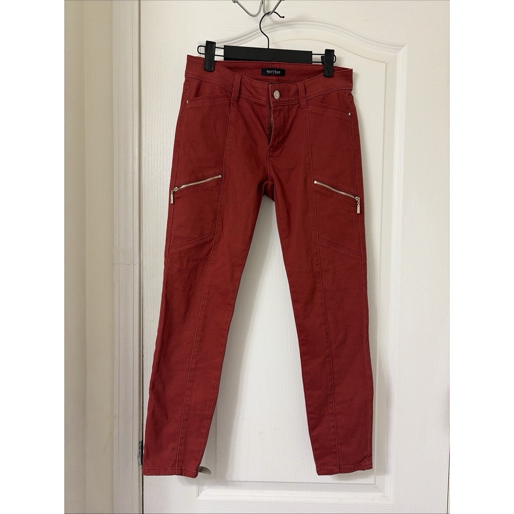 White House Black Market Saint Honor SKINNY CROP Jeans Size 2 Cinnamon Rust NWOT